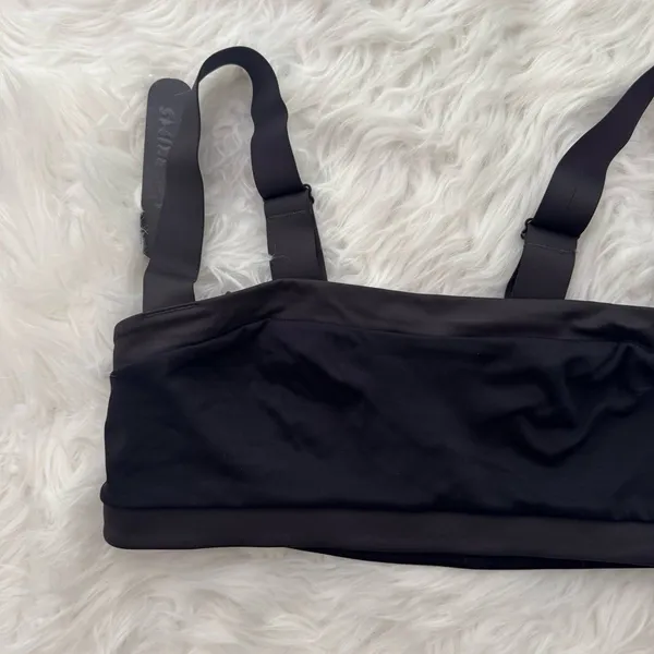 Nike Skims Matte Shine Mix Straight Neck Bra Obsidian Ingenious Size Small - Image 3