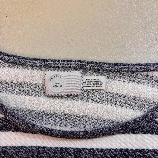 Postage Stamp Anthropologie Striped Floral Mixed Top‎ Sz M Boho USA - Image 3