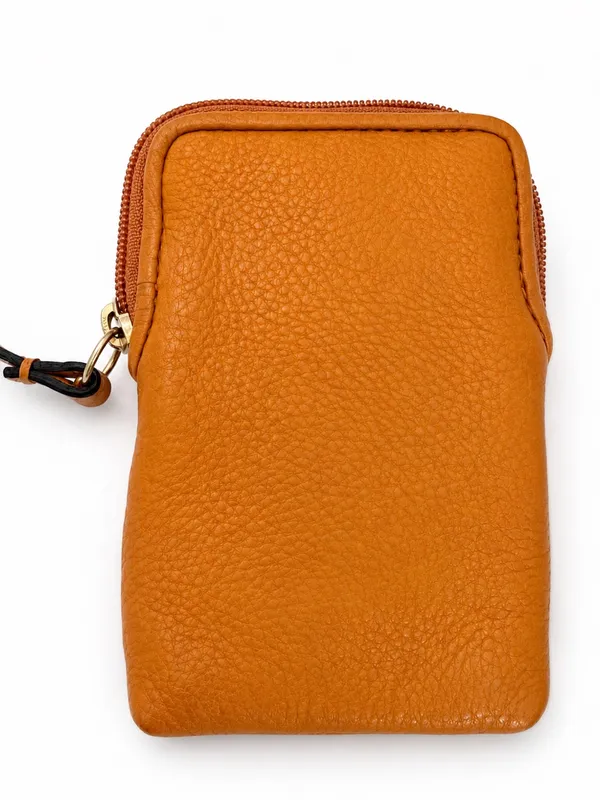 Coach Pebbled Leather Shoulder Bag in Cognac Orange - Image 4