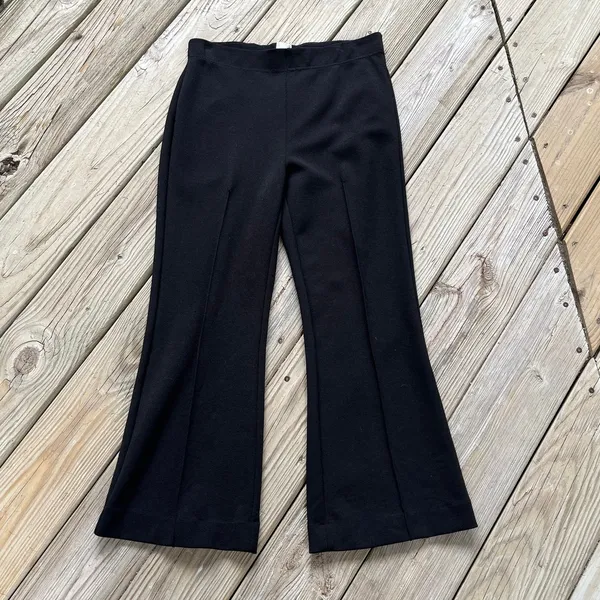 Anthropologie Maeve The Margot Kick-Flare Cropped Pants Black Size M - Image 5