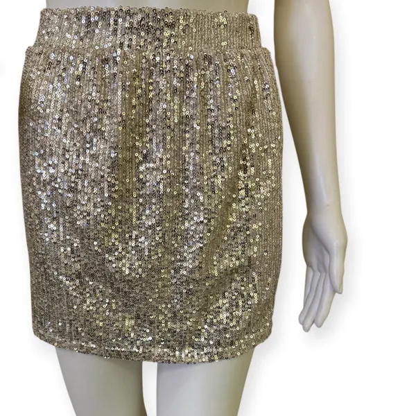love on a hanger Sparkling Gold Sequin Mini Skirt - Image 5