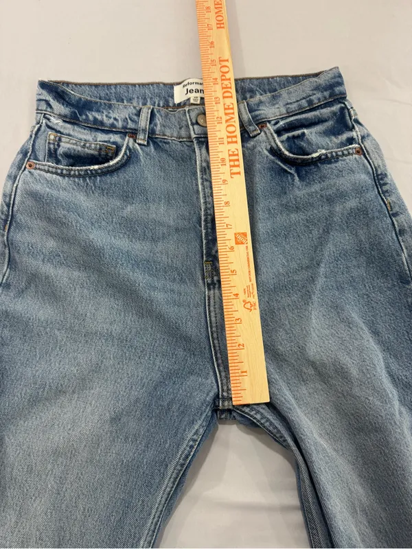 Reformation Jeans Wilder High Rise Wide‎ Leg Jeans Distressed Knees Size 28 - Image 6