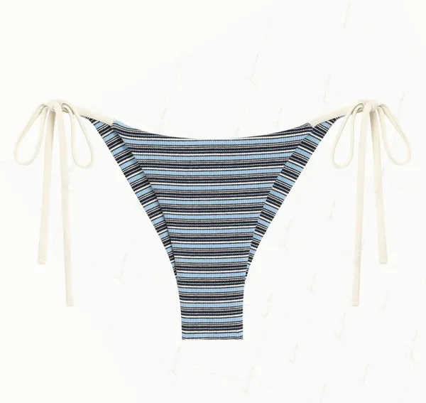 Janexswim Blue Ribbed Knit Striped Tankini Set - Image 5