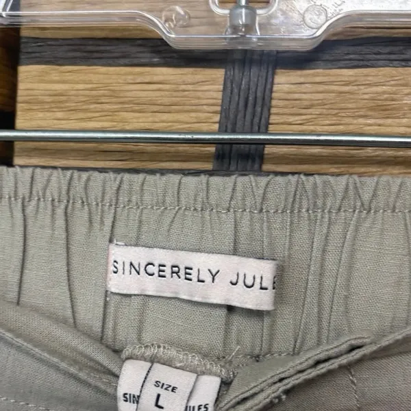 Sincerely Jules Tan Wide Leg‎ Crops Size Large - Image 7