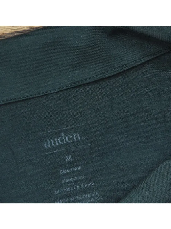 Auden Womens Cloud Knit Modal Notch Collar Short Sleeve Pajama Top Green M - Image 3