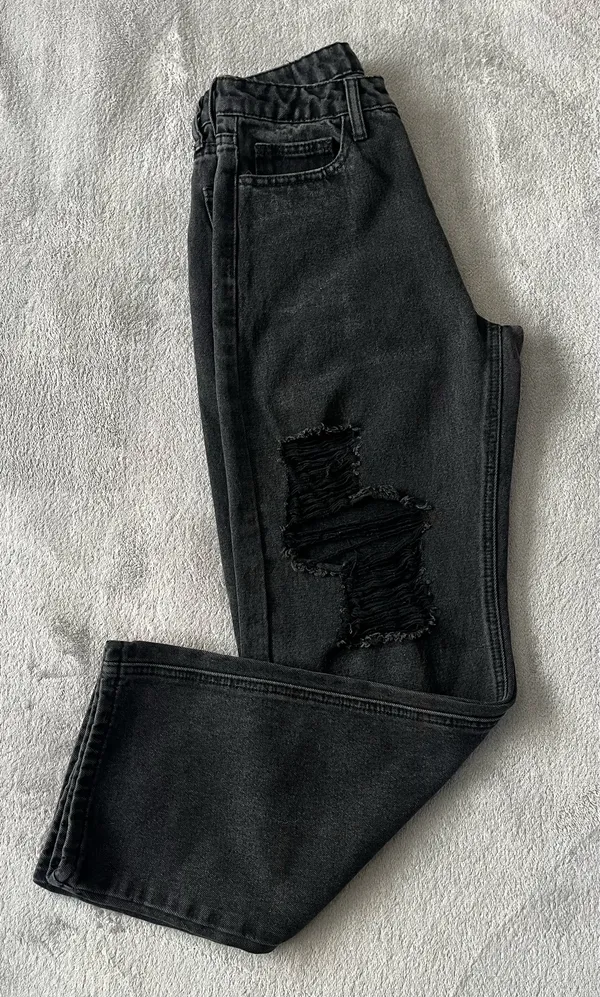 Princess Polly Ripped Black Jeans - Image 2