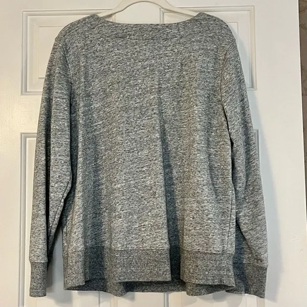 Old Navy Gray Lace Up Sweatshirt Large - Image 3
