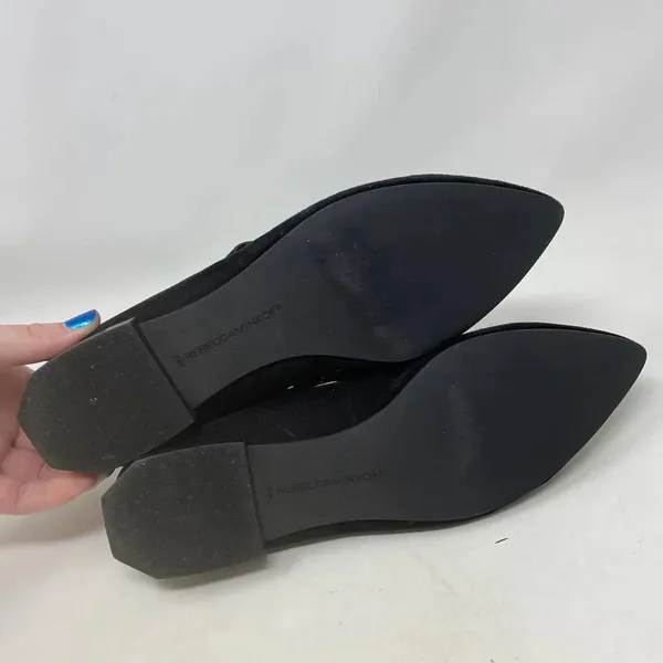 Rebecca Minkoff Faye Black Suede Studded‎ Pointed Toe Flats Size US 7.5 - Image 11