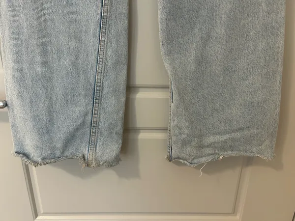 Zara Wide Leg High Waisted Denim Blue Jeans Size 4 - Image 5