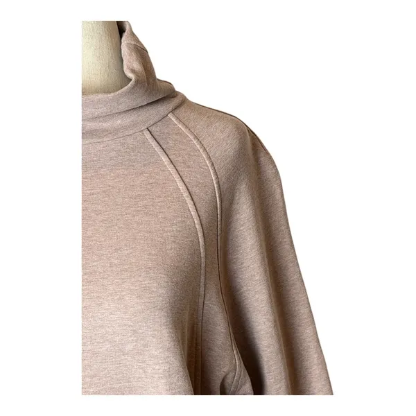 Varley Sweatshirt Women‎ XS Taupe Heathered Turtleneck Atlas Pullover Athleisure - Image 5