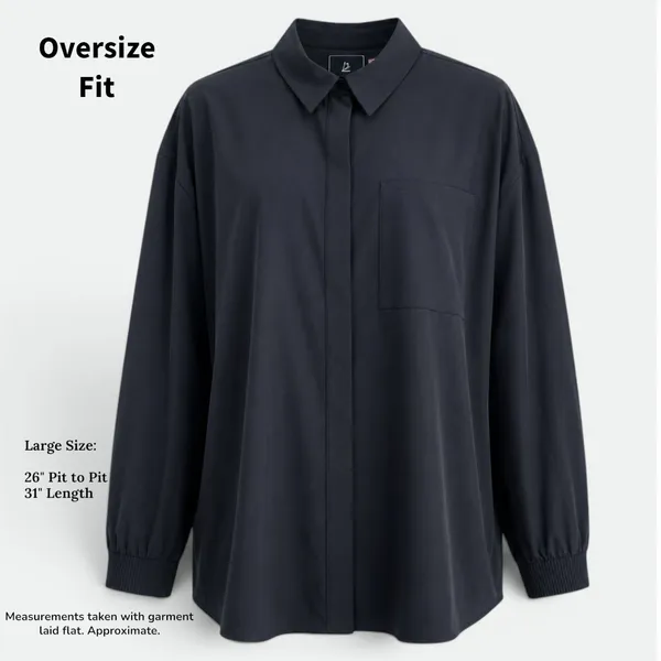 Nike 24.7 Dri-FIT Women's Oversized Button Down Woven Shirt Black NWT Size Large - Image 3