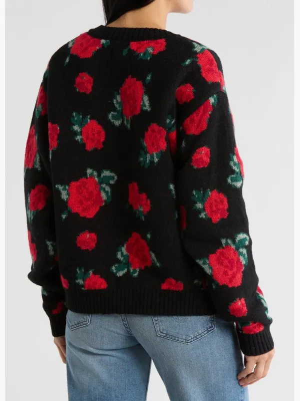 NWT BLANKNYC Roses are Red Cardigan Medium ROSES ARE RED - Image 3