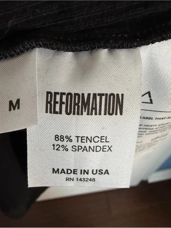 REFORMATION Black Ribbed Dress - Women's M - Image 3