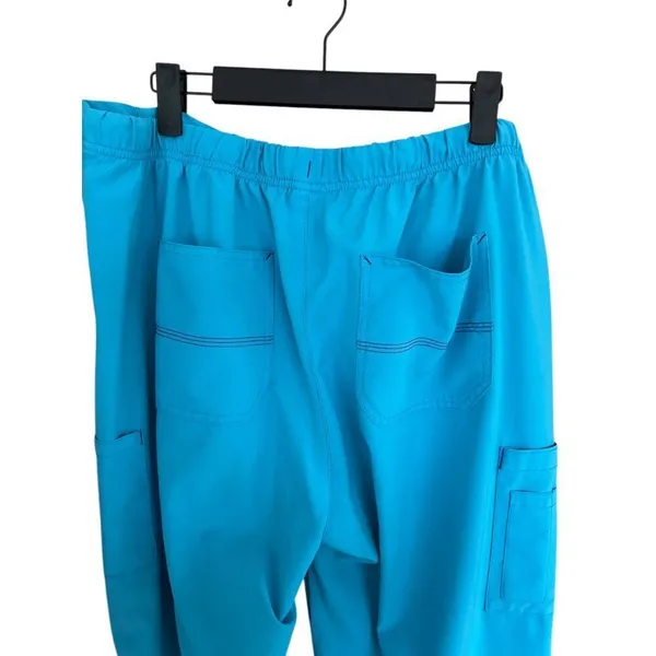 Carhartt Unisex Blue Cargo Pants Size L 100% Cotton Relaxed Fit Elastic Waist - Image 7