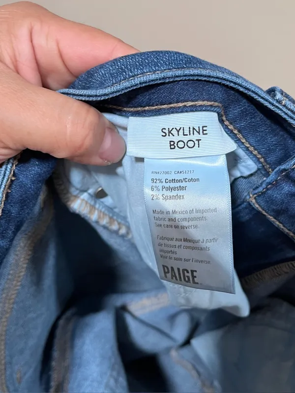 PAIGE Skyline Bootcut jeans size 25 EUC blue denim kick flare high rise - Image 8