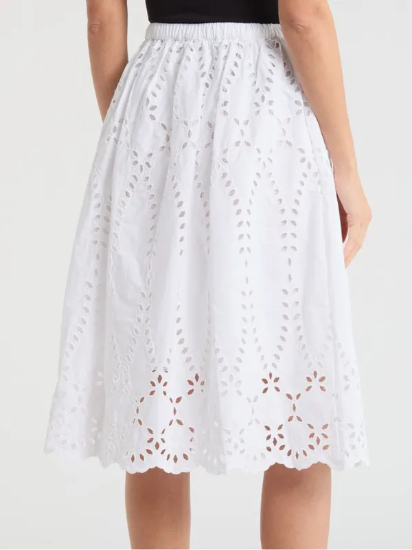 Frank & Eileen Gracie White Eyelet Midi Skirt NWT XL - Image 2
