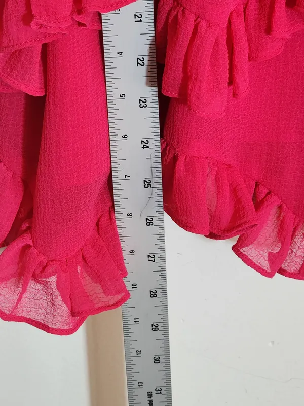 DO+BE Hot Pink Ruffle Mini Dress Size Small Wedding Guest Dress - Image 9