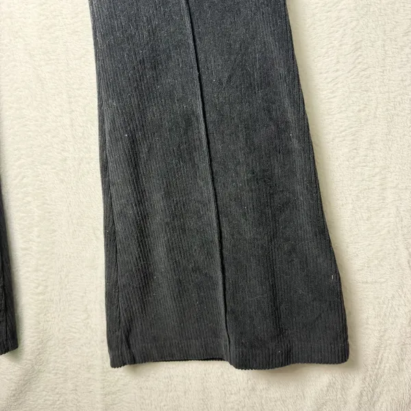Aerie Ribbed Kick Flare Pants Black Hi-Rise Soft Stretchy Women's size M Regular - Image 4
