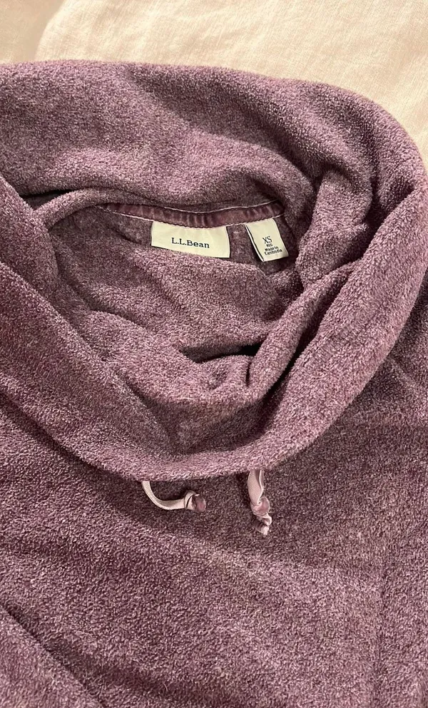 L.L.Bean Large Purple Plaid Matching Fleece Set - Image 3
