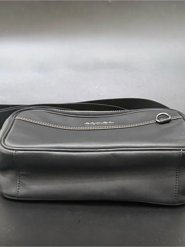 COACH C4148 Black Smooth Calf Leather Double Zip Graham Crossbody Camera Bag - Image 5