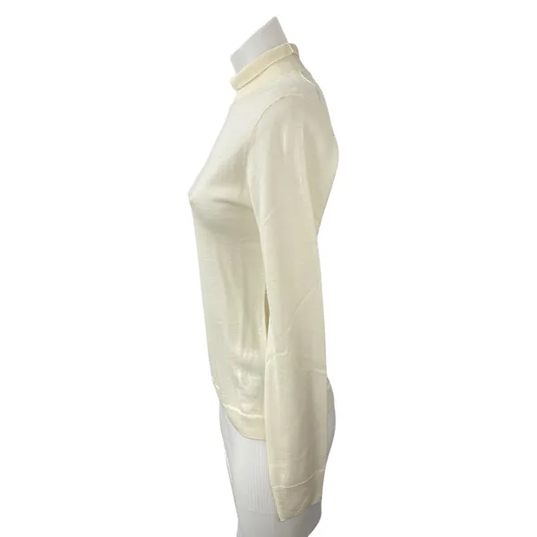 NEW J.Crew Women's Cream Wool Long Sleeve Turtleneck Knit Sweater Top Size S - Image 3