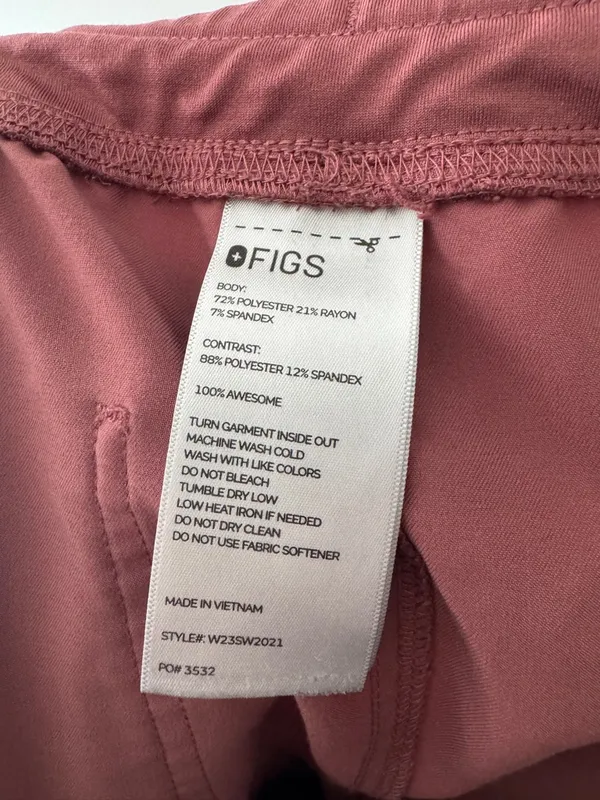 Figs Mauve Pink‎ Technical Collection Scrub Pants Size XL - Image 6
