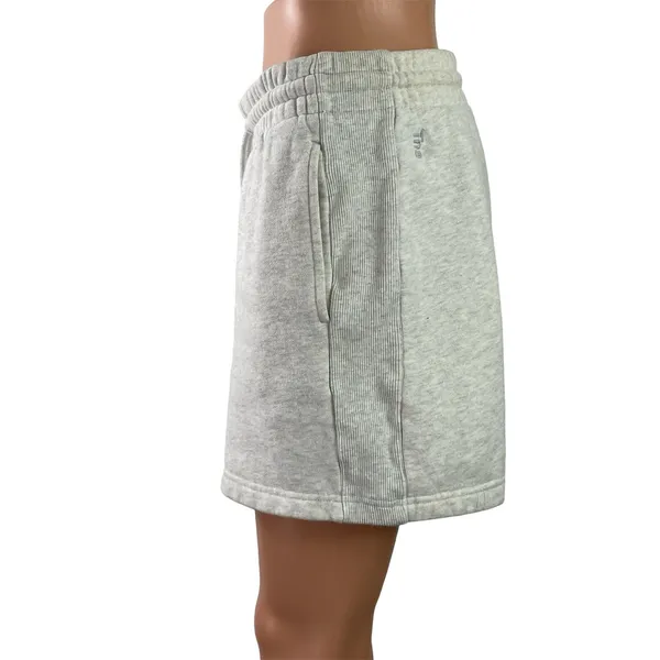 Aritzia Tna Cozy Fleece Women's Gray Drawstring Elastic Waist Lounge Shorts Sz M - Image 2