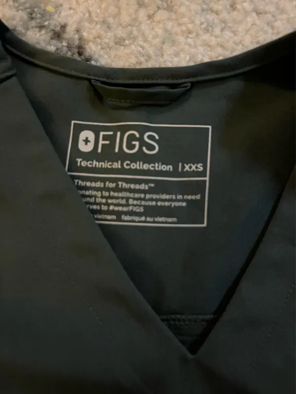 Figs Bello Cargo Women’s Scrub Top Olive Green Oversized Size XXS PO#4785 EUC - Image 3