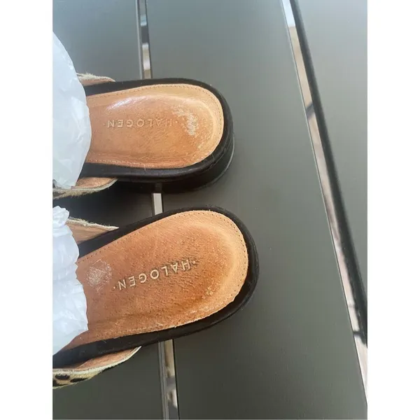 Halogen Violet Leopard Calf Hair Mules Size 8.5M - Image 13
