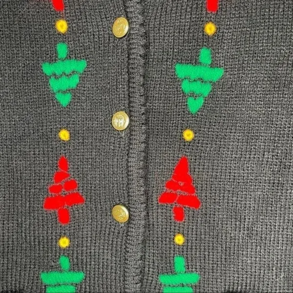 Nwt Vintage Tally ho embroidered / beaded “ ugly Christmas sweater “ sweater - Image 7