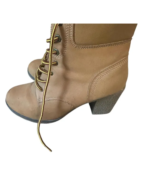 Tan Lace-Up Ankle Boots y2k - Image 2
