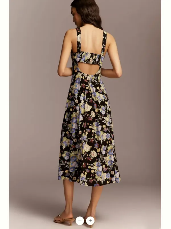 Anthropologie Maeve Sweetheart Printed Midi Dress - Image 2