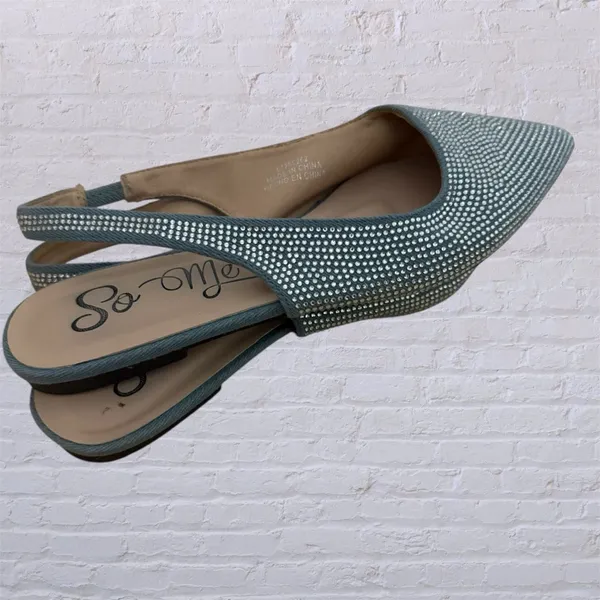NWOT Stylish Blue Slingback Flats Size 8.5 - Image 4