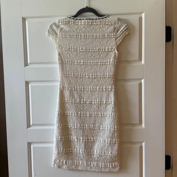 Madden NYC Cream Lace Tiered Mini Dress Ruffle Bow XS‎ Coquette Balletcore - Image 7