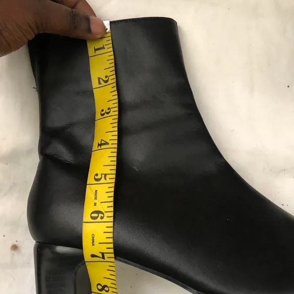 2000s Y2K Black Genuine leather square toe chunky sleek ankle mid calf boots-Women 7.5M #Gothic #grunge #subversive #gorpcore #whimsygoth #matrix #biker - Image 5