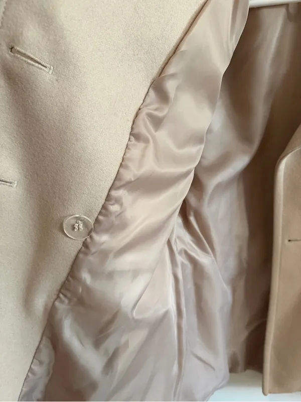Kenneth Cole Cream Double-Breasted Wool Peacoat - Image 6