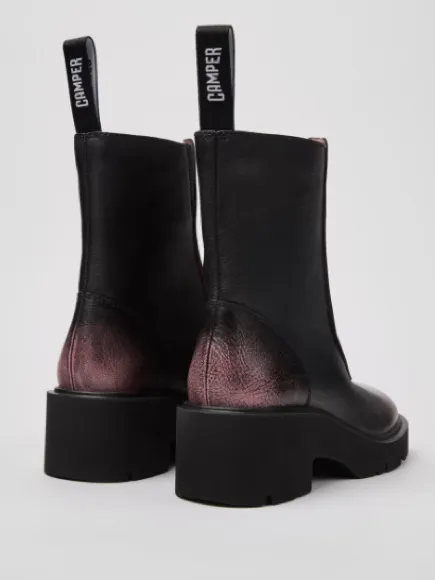 CAMPER Milah Black and Pink Leather Mid Boots, Size EU38/US7.5 NWOT Display pair - Image 2