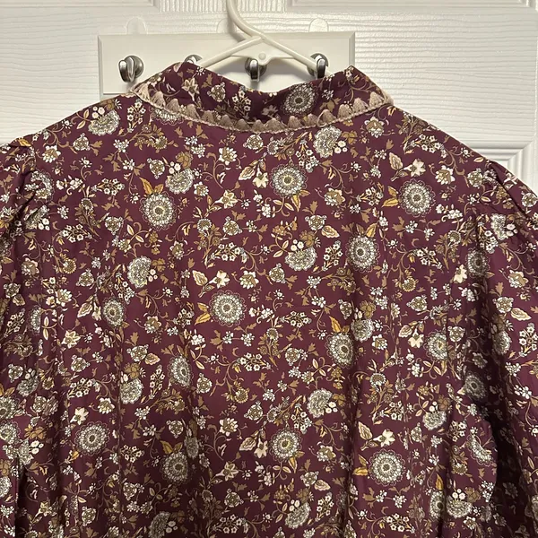 &merci Elegant Floral Burgundy Mini Dress - Image 11