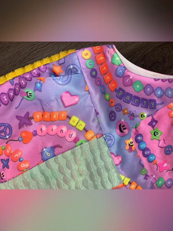 Iheartraves pastel color KANDI Trip overalls with chain - Image 9