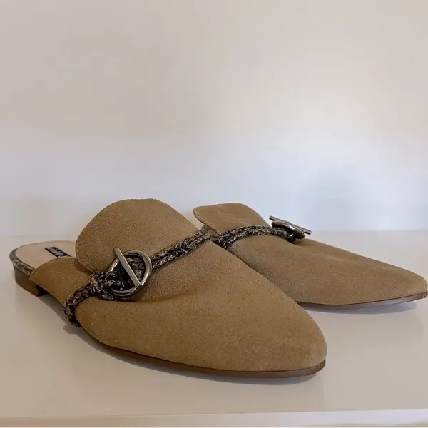 Violet &‎ Red Selma Camel Leather Mules Tan Size 8.5 - Image 3