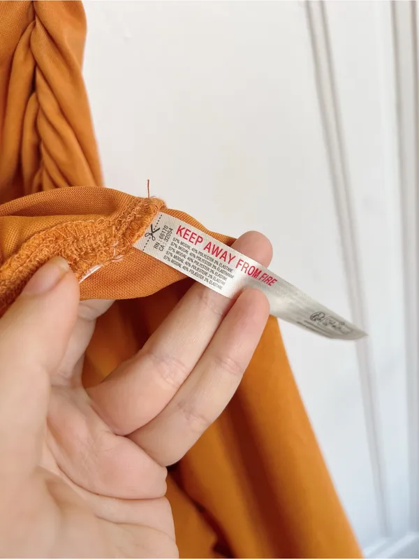 Anthropologie • The Gabbie Strapless Ruched Tube Dress jersey knit Mango orange - Image 11