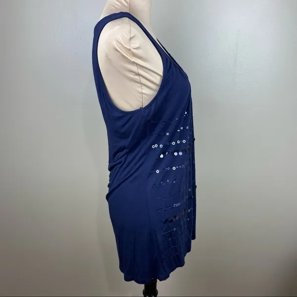 Kische black sleeveless tunic, size XL, sequins Blue - Image 3