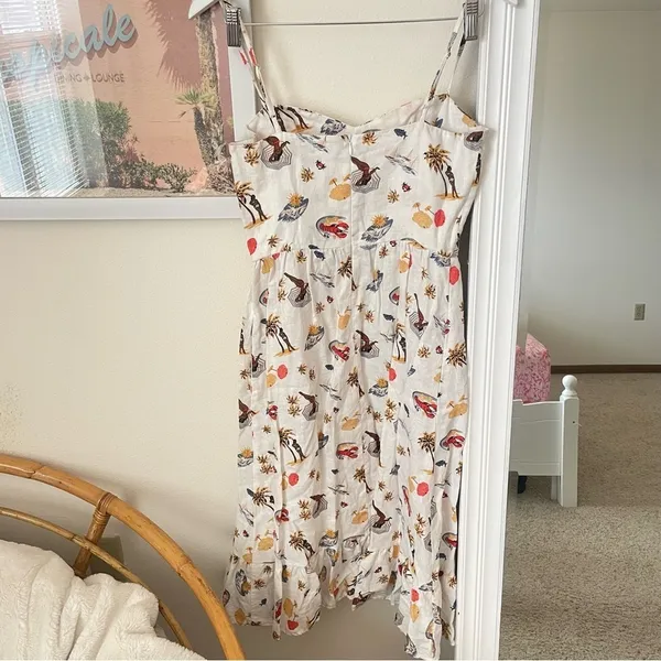 Reformation Eileen Tropez Linen Midi Icon Dress in US 6 Resort Vacation Tropical - Image 5