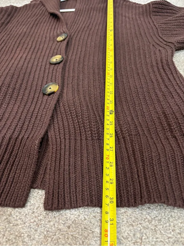 Free People Swim Too Deep Cardi size XS in Brown oversized button front ribbed - Image 14