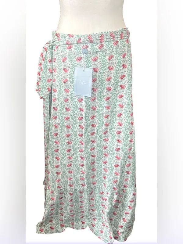 Hill House Sage Green Floral Maxi Skirt - Image 6