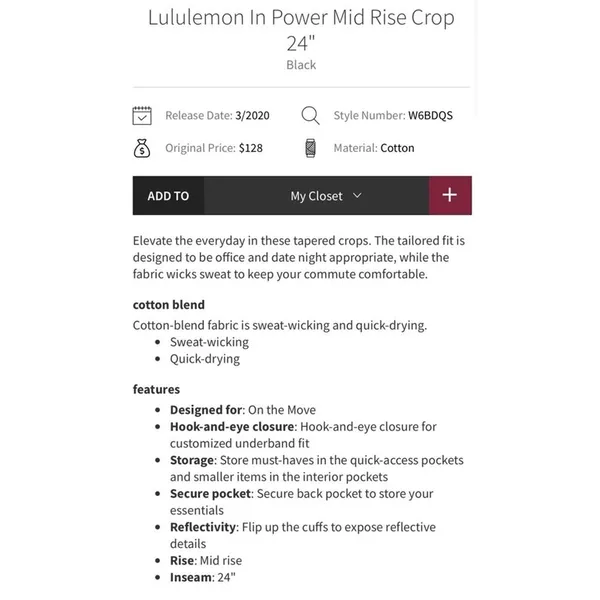 Lululemon in power black pants 4 - Image 5