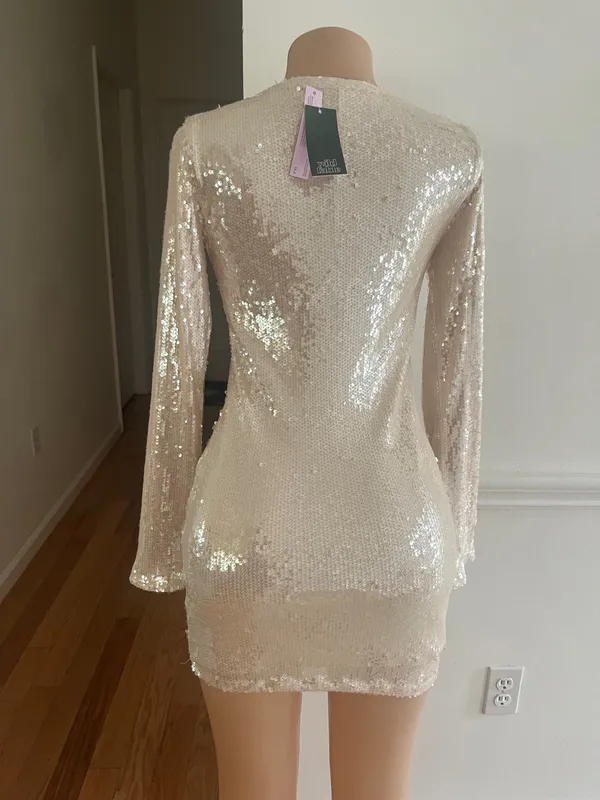 Women's Long Sleeve Sequin Mini Shift Holiday Dress - Wild Fable™. - Image 5