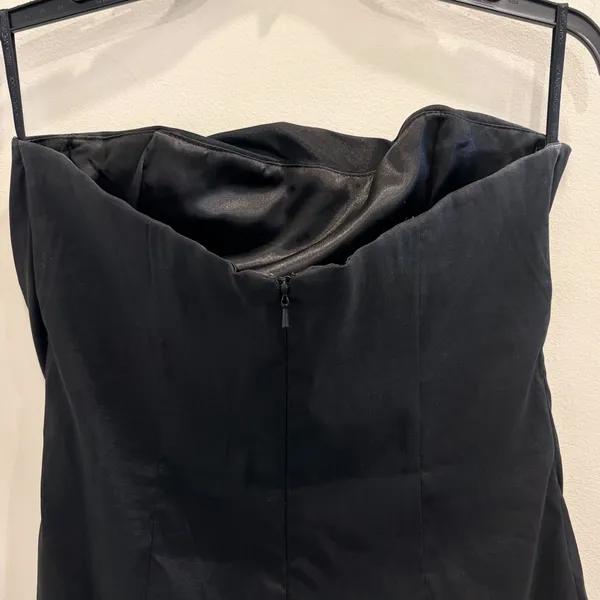 VTG Y2K Jessica McClintock Black Strapless‎ Ruched Mini Cocktail Dress LBD Sz 14 - Image 6