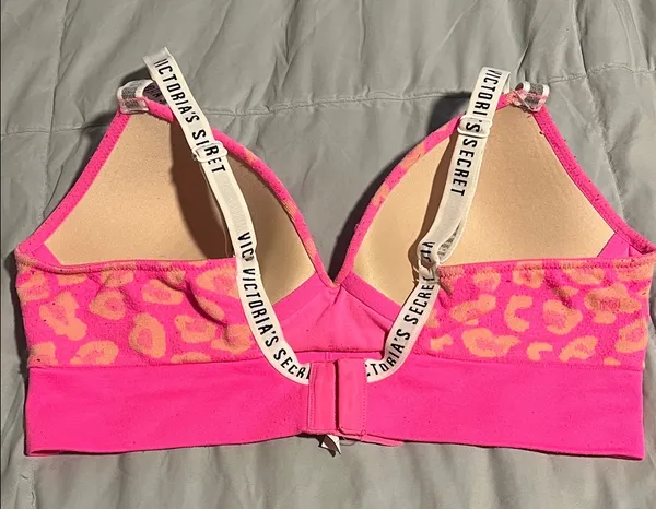 Victoria's Secret Pink and Orange neon Leopard padded Bralette - Image 3