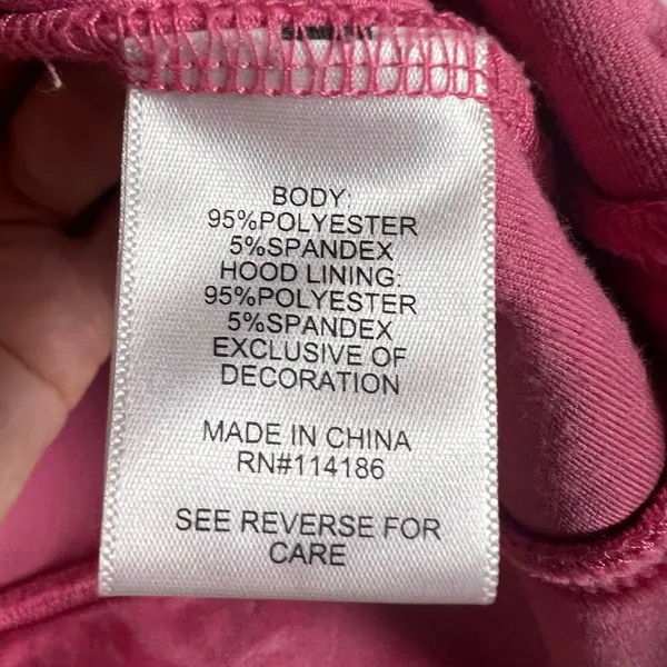 Juicy Couture Pink Velour Y2K Tracksuit Zip Up Hooded Jacket Size M - Image 7